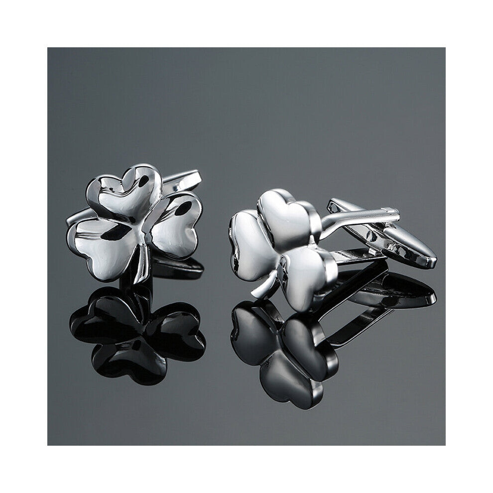 DY brass Silvery leaves Cufflinks Men's French shirt Cufflink