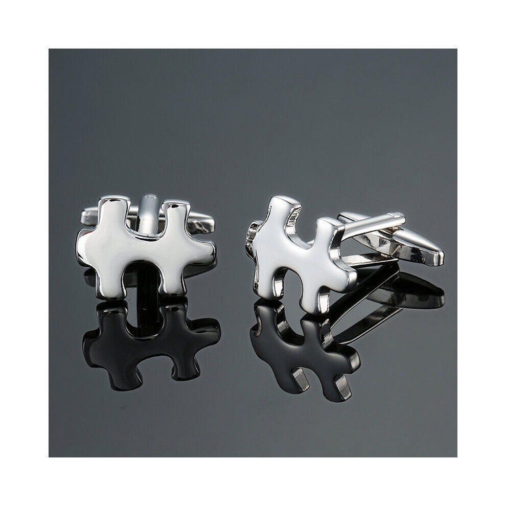 DY The brass Silvery puzzle Cufflinks Men's French shirt Cufflink