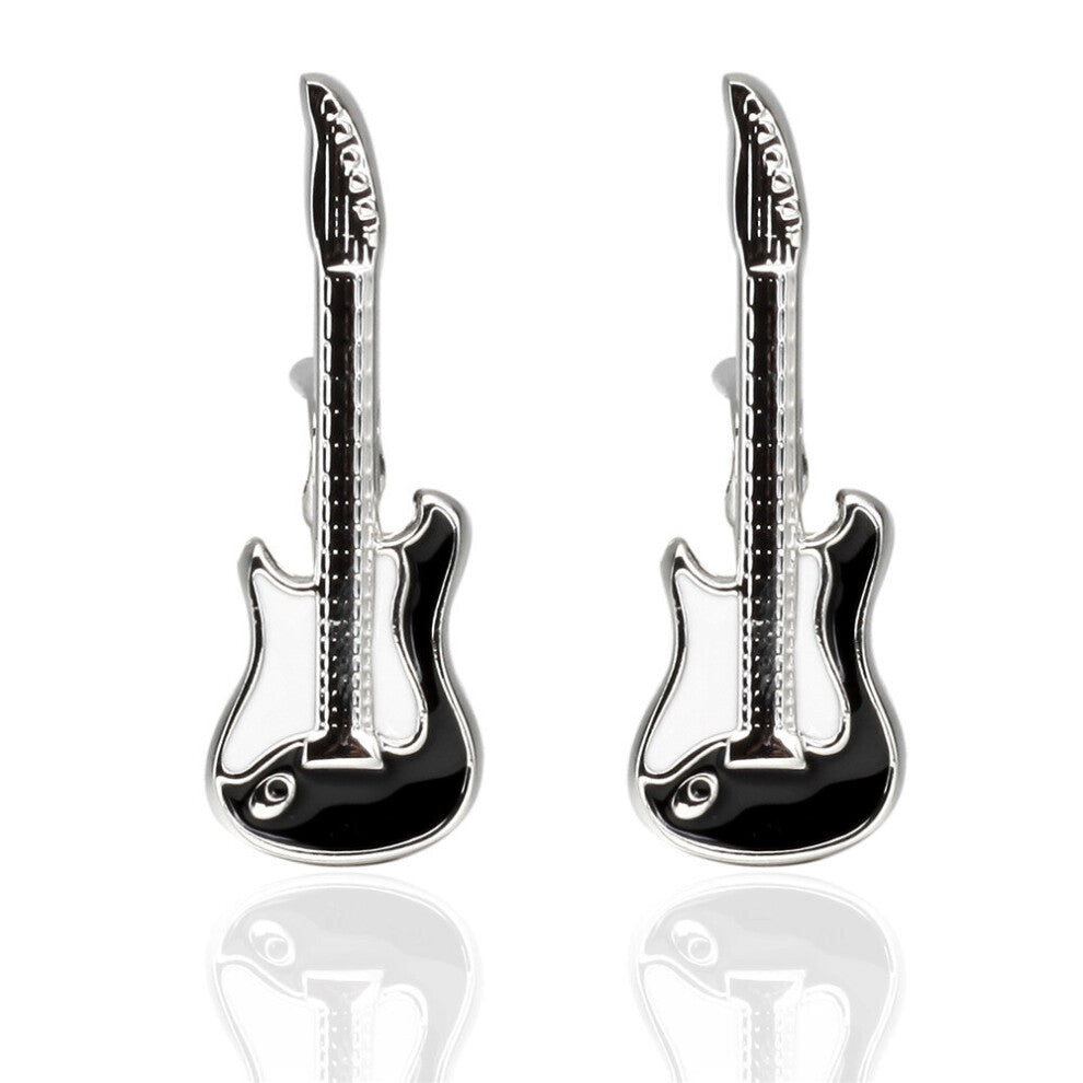MeMolissa Display Box Cufflinks Guitar Cufflinks Musical Instruments Gift For Men Tag & Wipe Cloth