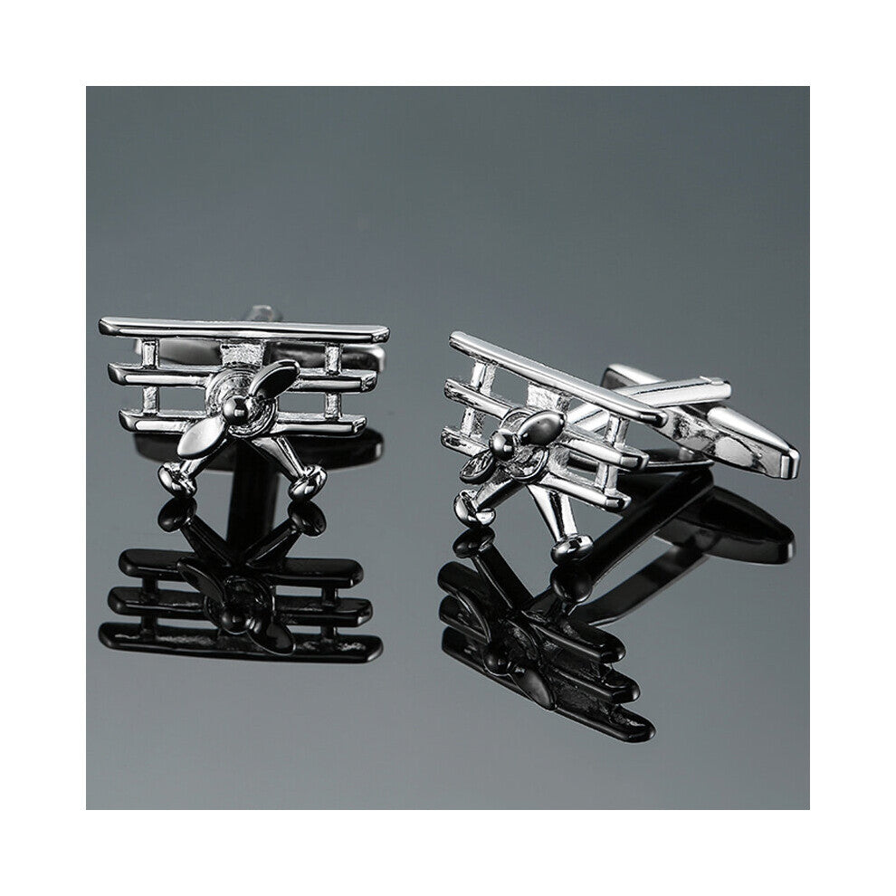 DY brass Silvery helicopter Cufflinks Men's French shirt Cufflinks