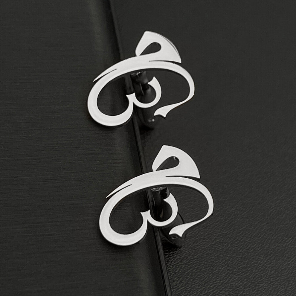 Stainless Steel Mens Cufflinks Clasp Newborn Symbol Tattoo Encouragement Spirit Gift Husband Wedding Groomsman Gift Jewelry