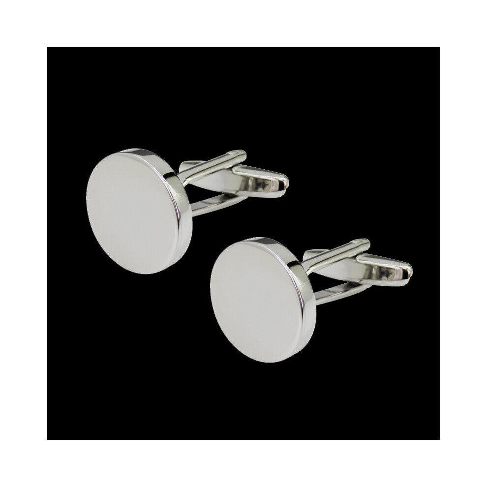 High French shirt Cufflinks Silvery Smooth Round Cuffs Button Copper Material Cuff-Links Men's suit Accessorie jewelry