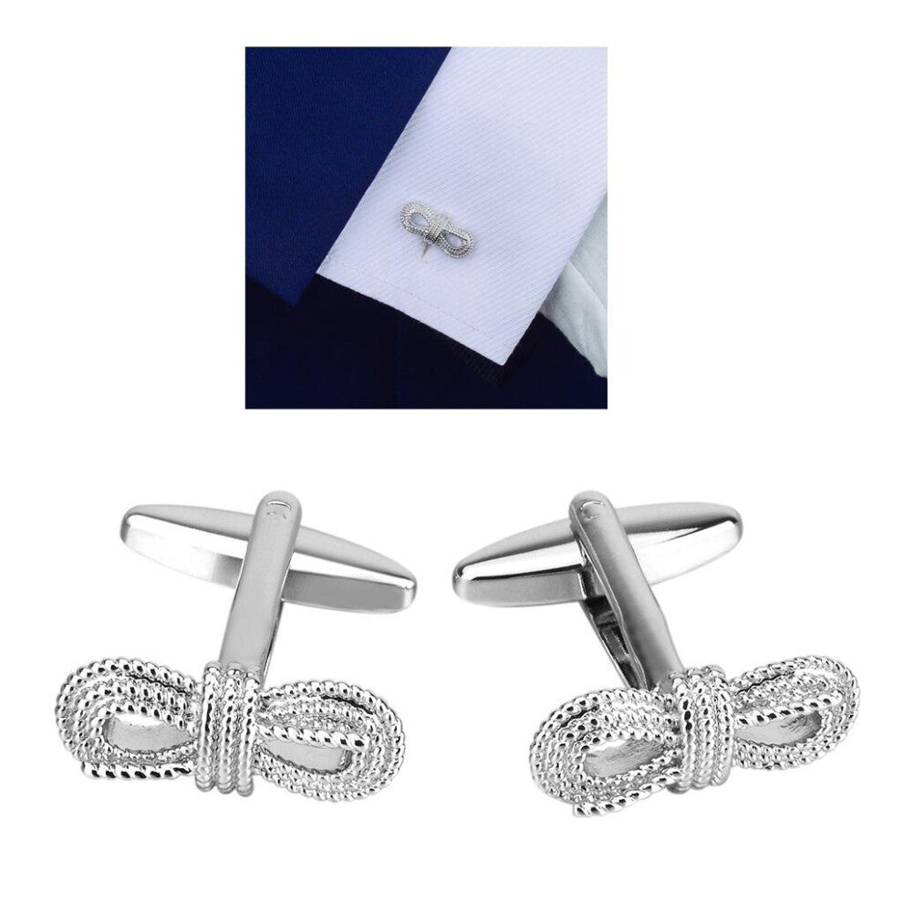 2 Pieces Mens Cufflinks Bow Shape Tuxedo Gift for Business