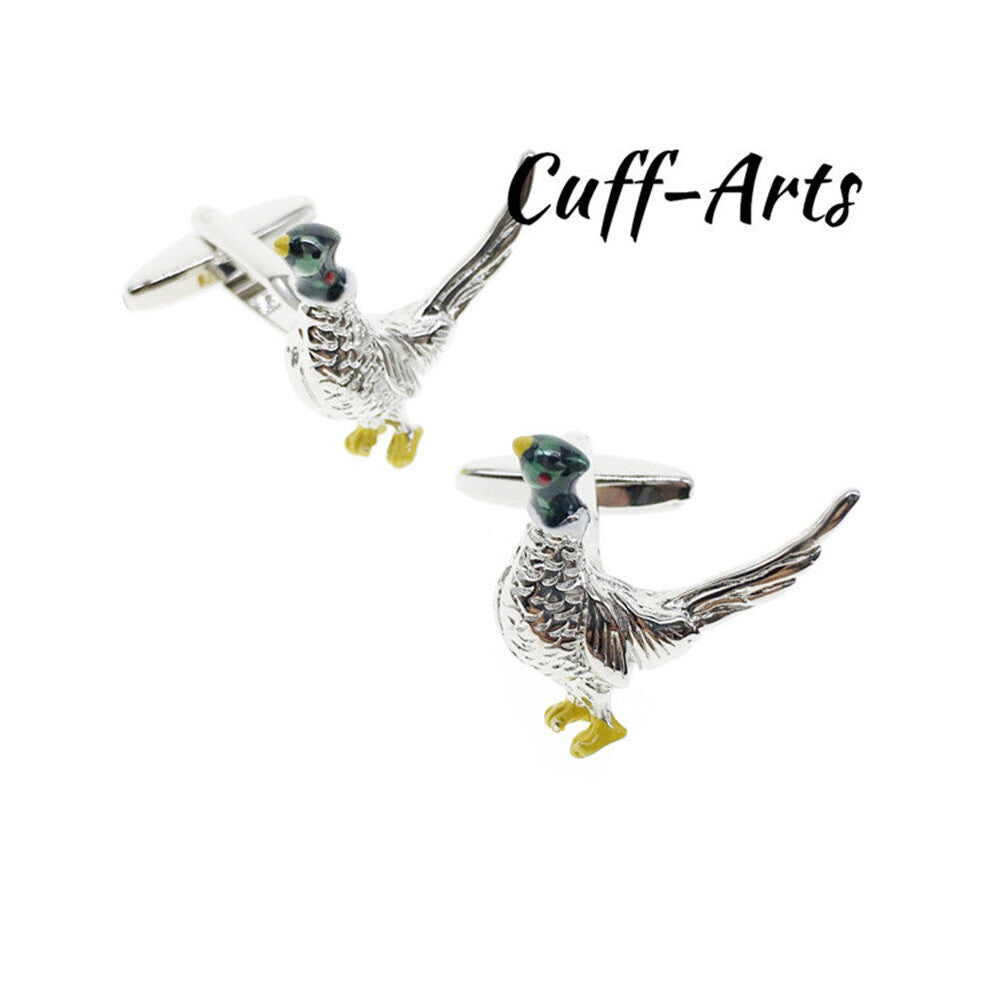 Cufflinks For Mens Pheasant Cufflinks Men Jewelry Gemelos Cock Mens Cufflinks Spinki Do Mankietu C10033