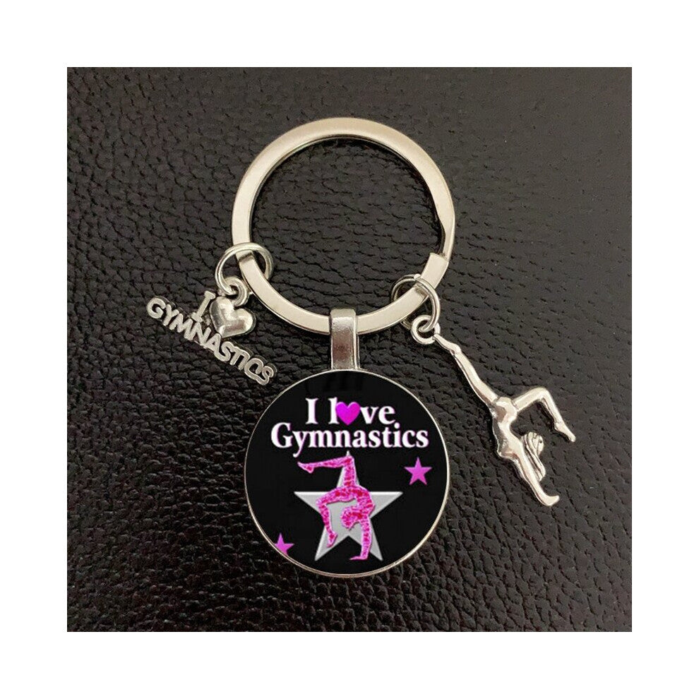 - Rhythmic Gymnastics Keychain - Gymnast, Pendant with Crystal Gymnastics Keychain Memorial Gift