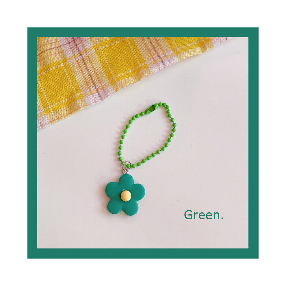 Colorful Resin Flower Keychain Headphone Cover Keyring Cartoon Charm Bag Pendants Car Key Chains Girls Gift