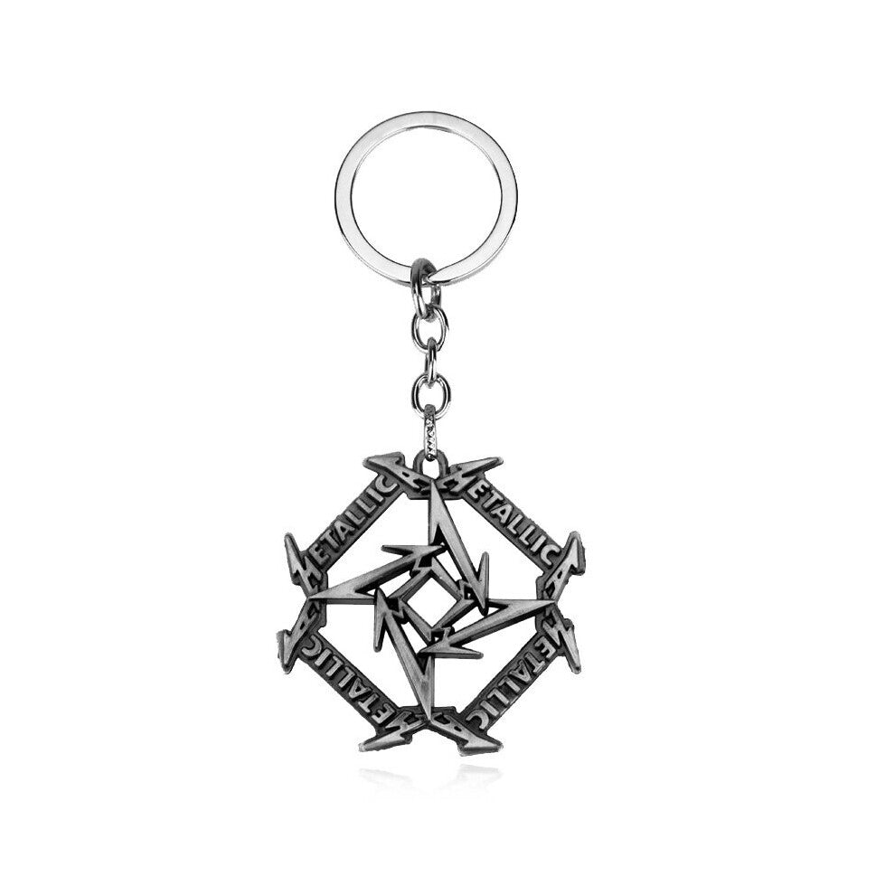 Hip-hop Retro Men Metal rock Music Games keychain Pendant Punk key chain keyring Necklaces Jewelry Gift