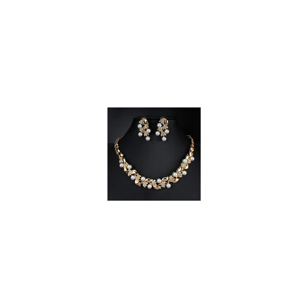 Pearl Necklace Earrings Dubai Wedding Jewelry Set for Women Dresses Accessories Colors