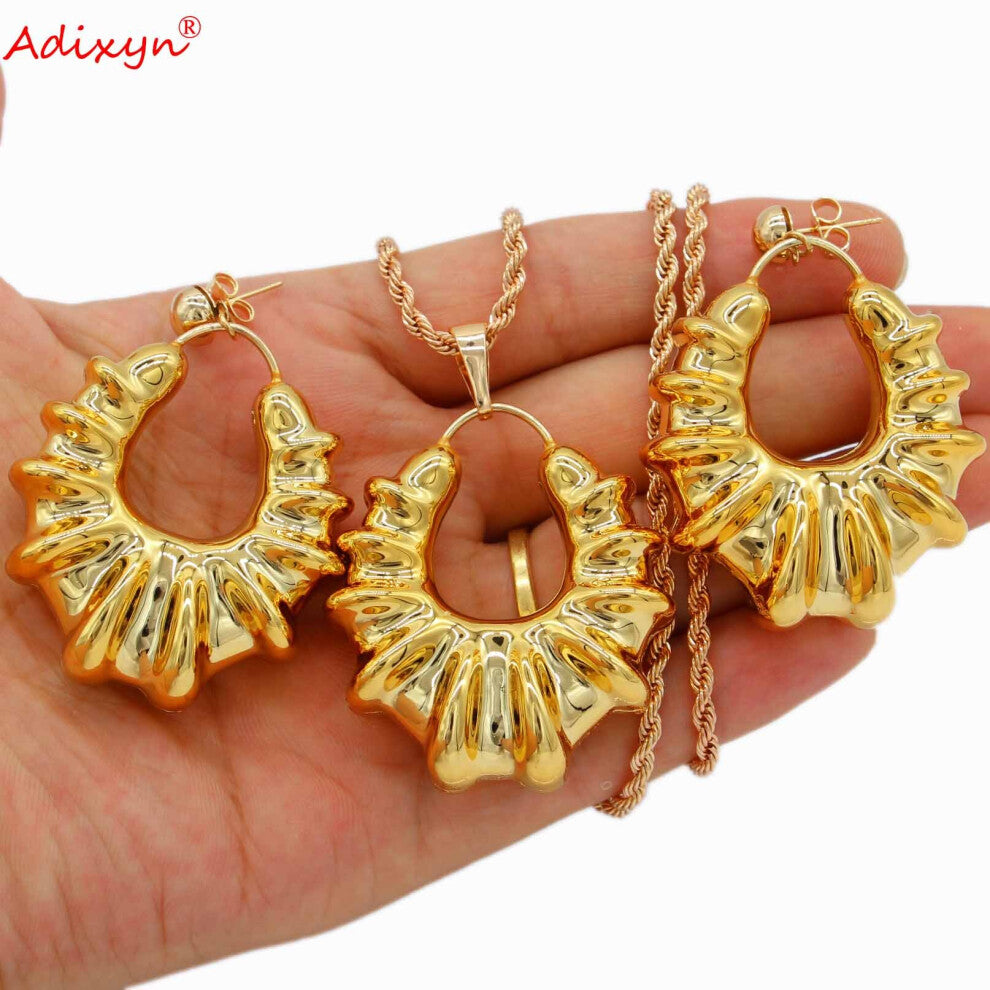 Earrings-Pendant-Necklace Jewelry Sets Ethiopian-India-Nigerian For Women-Girls N051414