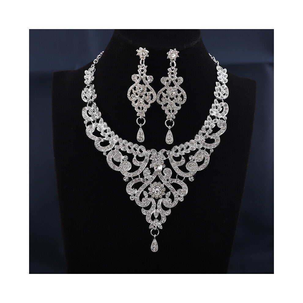 Baroque Geometric Crystal Dubai Jewelry Sets Women Stud Earrings Chokers Necklace Set Wedding Nigerian African Beads Jewelry Set