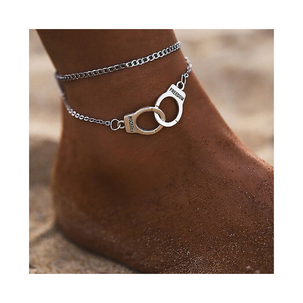 Boho Style Star Anklet Multilayer Foot Chain Handcuffs Ankle Bracelet For Women Beach Accessories Gift