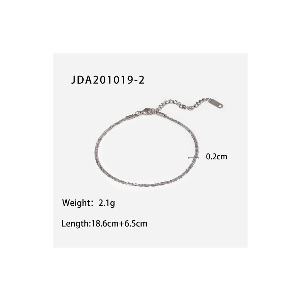 Youthway silver Anklet for Women Stainless Steel 18 K Summer Chain Anklet Girl Jewelry