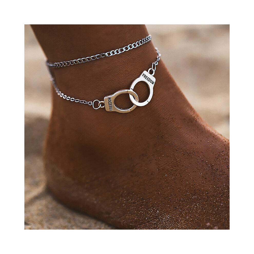 Boho Style Star Anklet Multilayer Foot Chain Handcuffs Ankle For Women Bracelet Beach Accessories Gift