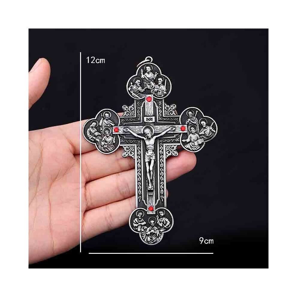 Religious Crucifix Christian Jewelry Cross Pendant Saint Benedict Cross Pattern Pendant Pendant Necklace.120*90mm