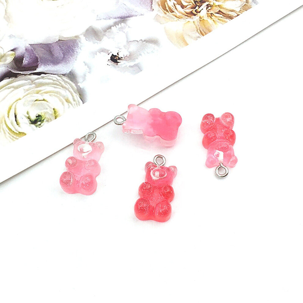 DoreenBox 10 PCs Lollipop Bear Charms Pendants Candy-Gradient Resin Pendant Charms For Neklace Pendants DIY Earrings Jewelry