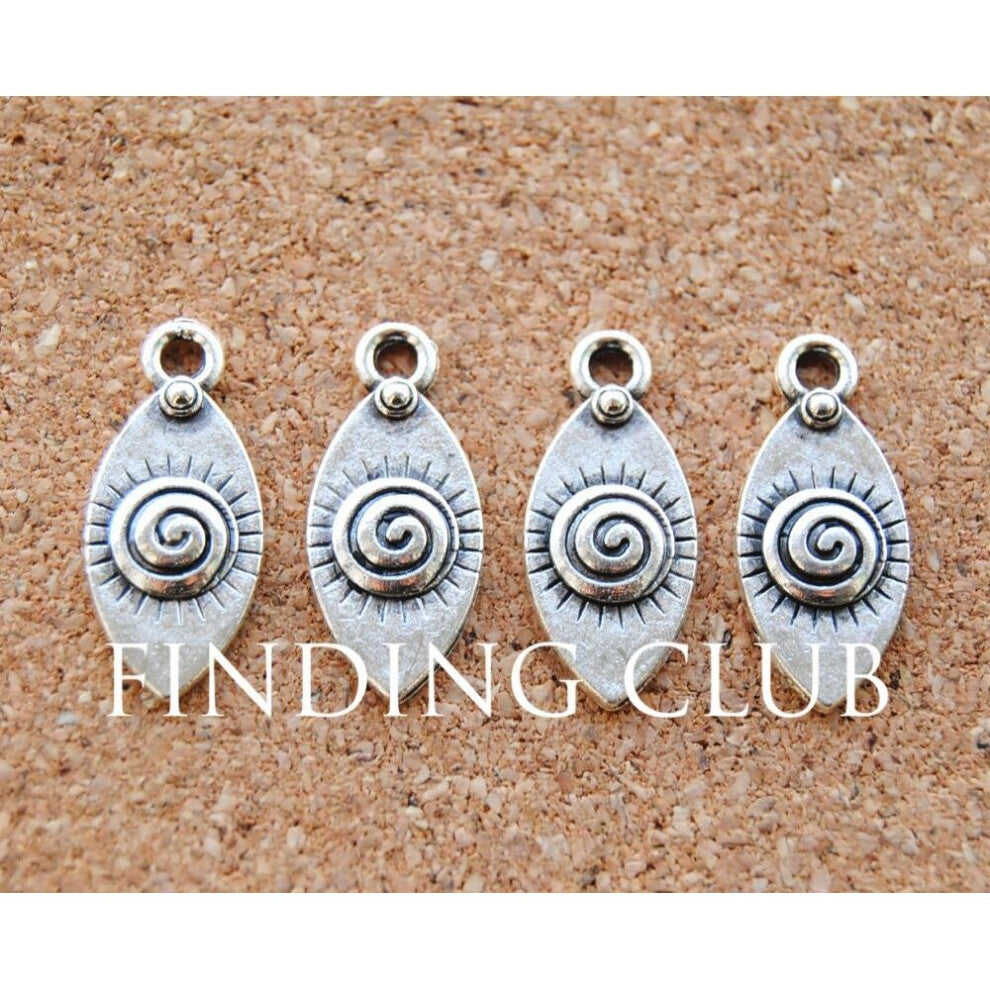 30 pcs Silver Eye Charm Pendant Bracelets Necklace&Pendant Religious Jewelry Accessories 21x9mm A912