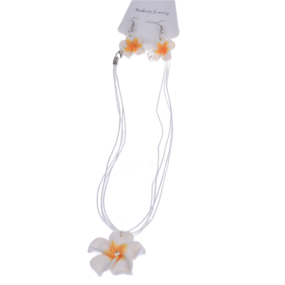 Summer Flower Little Girls Jewelry Sets Plata Clay Plastic Children Necklace+Earring Kids Gift