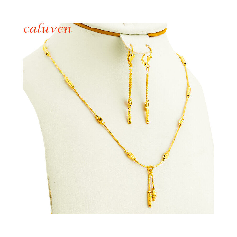 African Earring-Necklace Round Beads Ethiopian Dubai Jewelry Sets For Women Decoration Indian Wedding Bride Gift