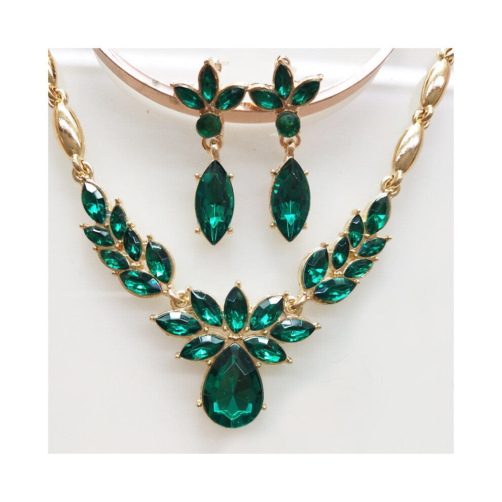 Crystal Necklace&Earrings Two Pieces Jewelry Sets For Women Party Jewellery Female