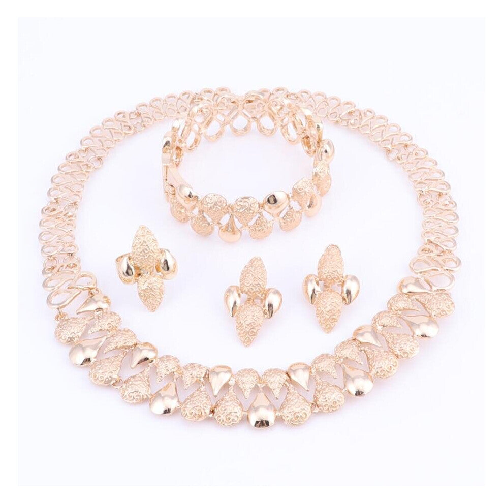 Wedding Dubai Africa Nigeria African Jewelry Set Silver-color Necklace EarringsRomantic Woman Bridal Jewelry Sets