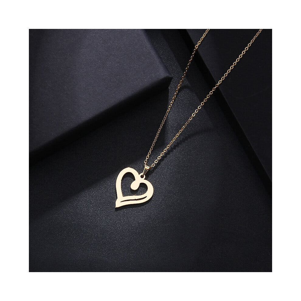 Stainless Steel Sets For Women Heart Shape Necklace Bracelet Earring Jewelry Lover's Engagement Jewelry