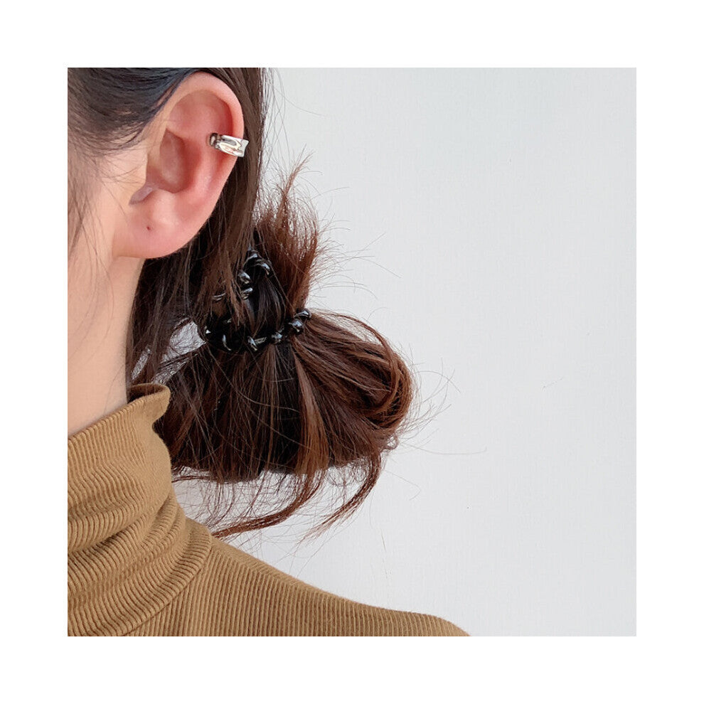 F.I.N.S ONLY 1Piece 925 Sterling Silver Irregular Uneven Ear Clip Men and Women Glossy Ear Bone Cuff Silver 925 Jewelry