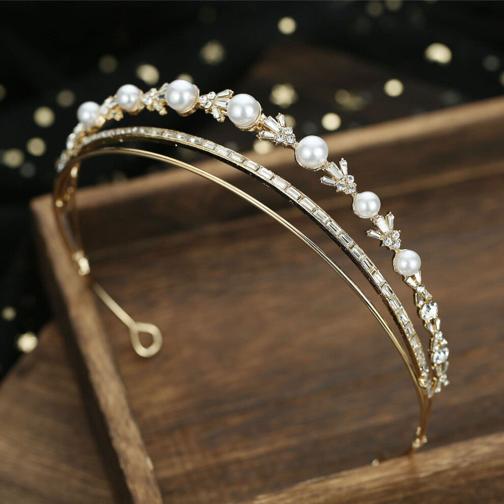 CC Headbands Wedding Hair Accessories for Women Engagement Jewelry Bridal Hairbands Pearl Crowns Tiaras M164