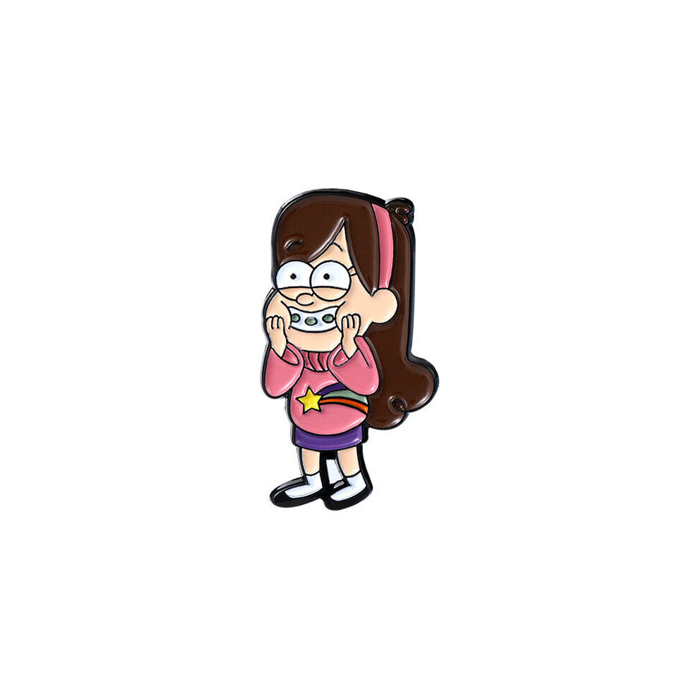 Creative Fun Cartoon Film and Television Characters Girls Avatars Enamel Brooches Round Books Alloy Pins Punk Jewelry