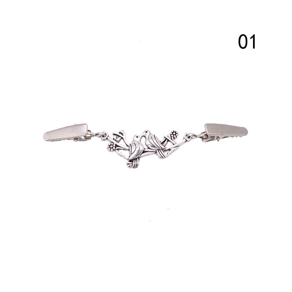 1PC Women Cardigan Sweater Blouse Pin Shawl Brooch Clips Shirt Collar Retro Duck Clip Winter Charm Accessories
