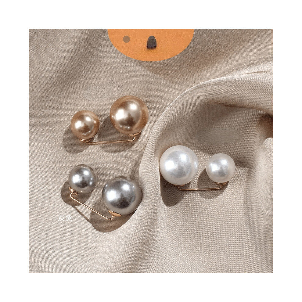 3 PCS Pearls Brooches Dress Skirt Waist Tightening Brooch Pin Pants Anti-exhaust Button Brooch Accessories Women