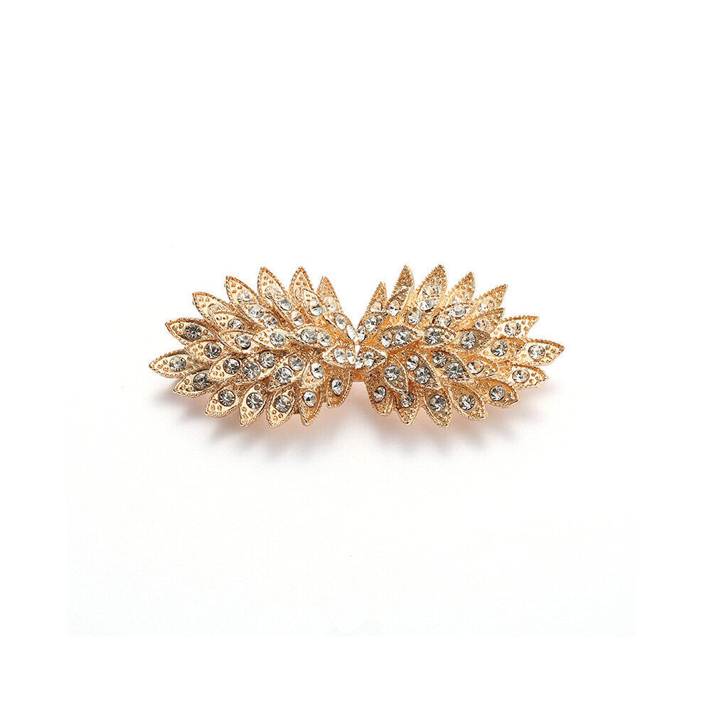 Feather Heart Cheongsam Buckle Brooches Sweater Buttons Clothing Pins One Pair Crystal Cardigan Clip Cape Cloak Clasp