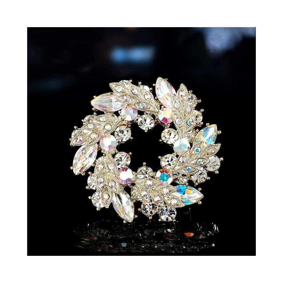 High-end brooch round coat breast buckle women's cardigan pin buckle fixed corsage clothes with accessories