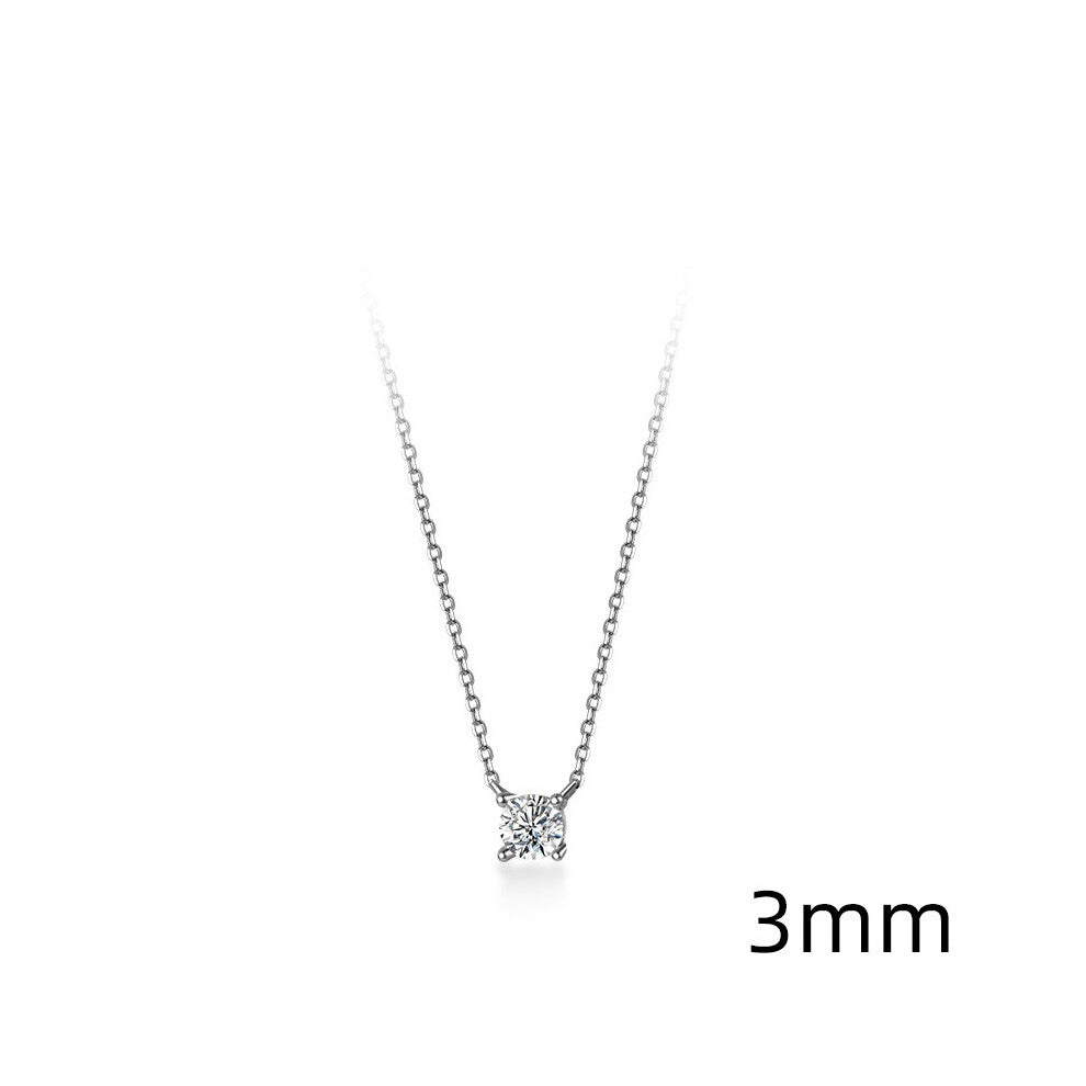 Brands 925 Sterling Silver Geometric Cut Sparkling Zircon Pendant Necklace for Women Wedding Engagement Jewelry