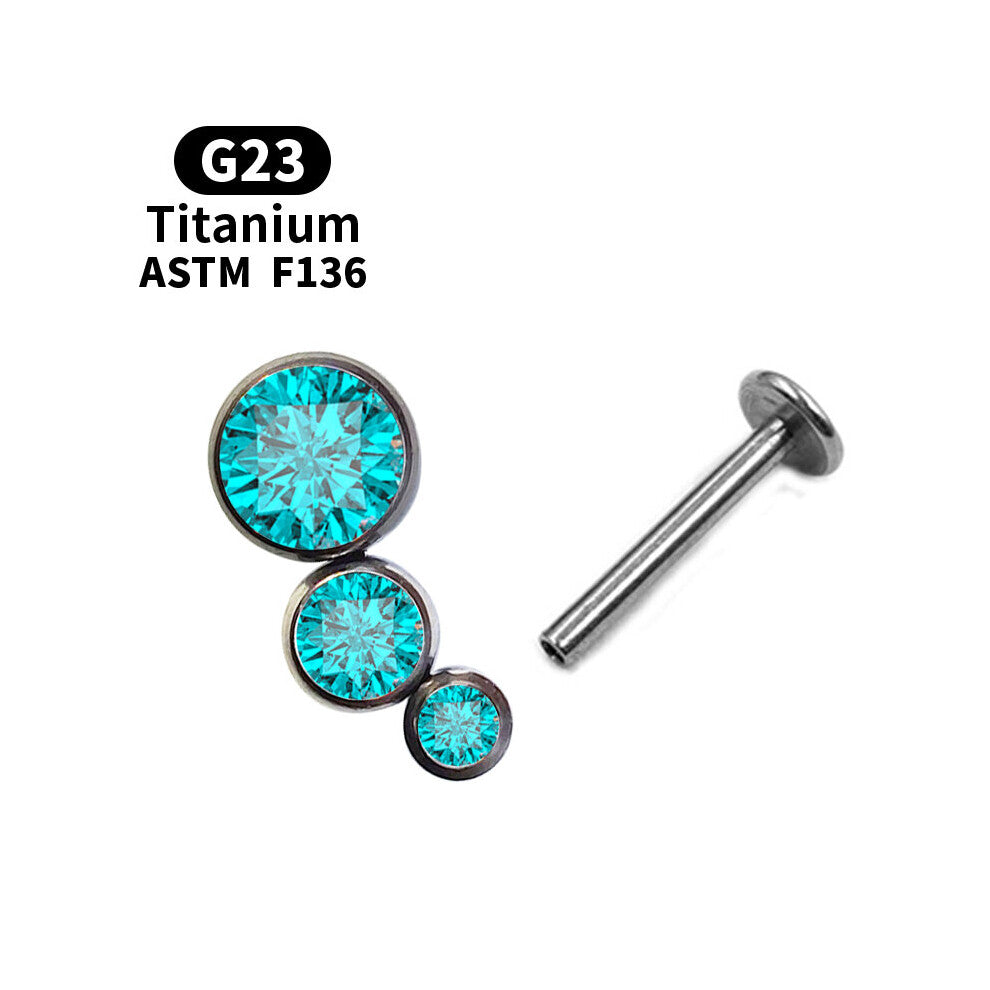 (White) G23 Titanium Flat Studs Lip Stud Earrings Jewelry Ear Cuffs Piercing Earrings Jewelry for Women