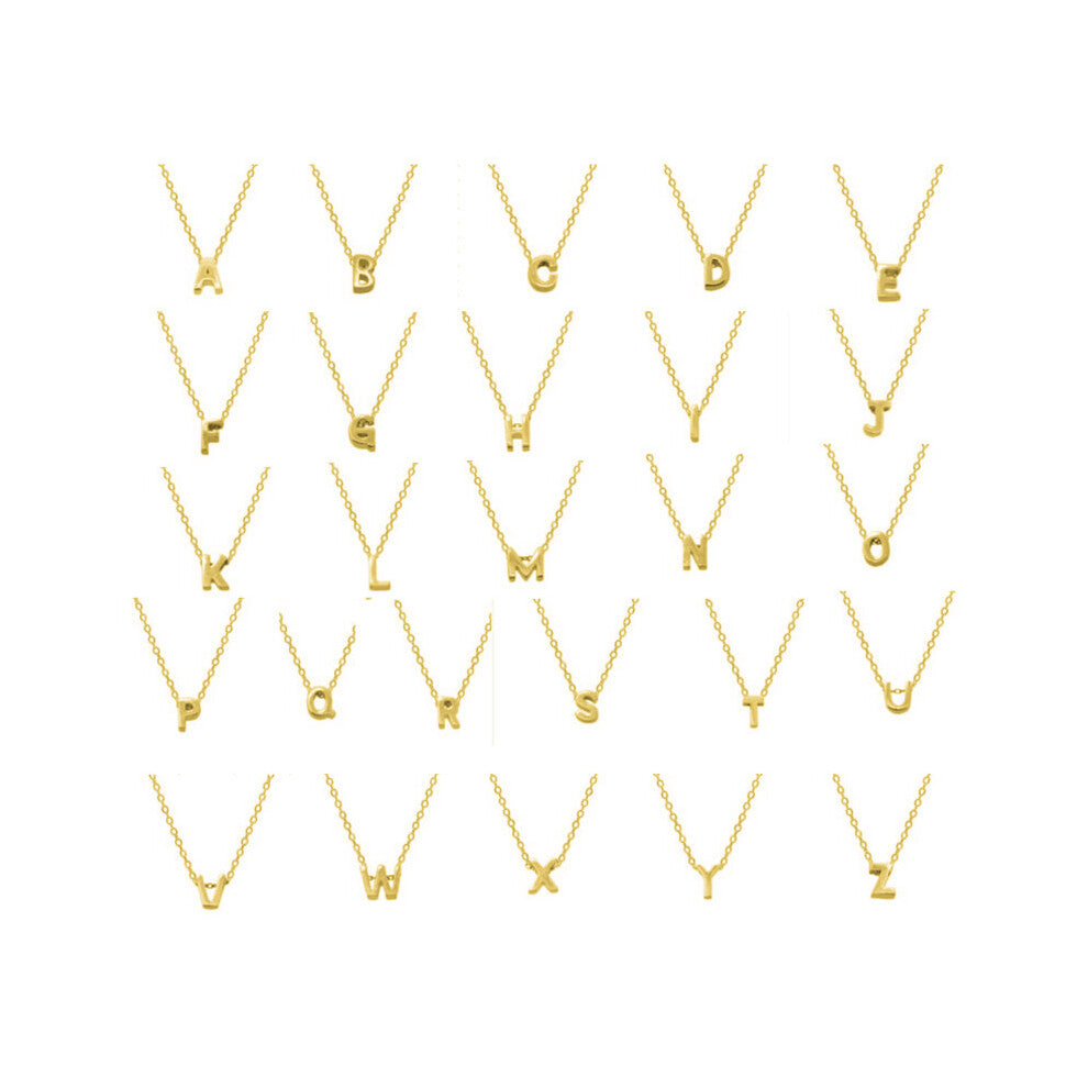 (Blue White Zinc Plated) Glossy 26 English Alphabet Letters Pendant Necklaces for Women 925 Sterling Silver Choker Chains Jewelry Colar Masculino