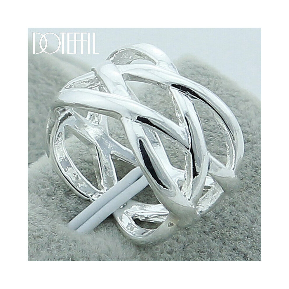 925 Sterling Silver Cross Intertwined Ring For Women Wedding Engagement Party Charm Jewelry