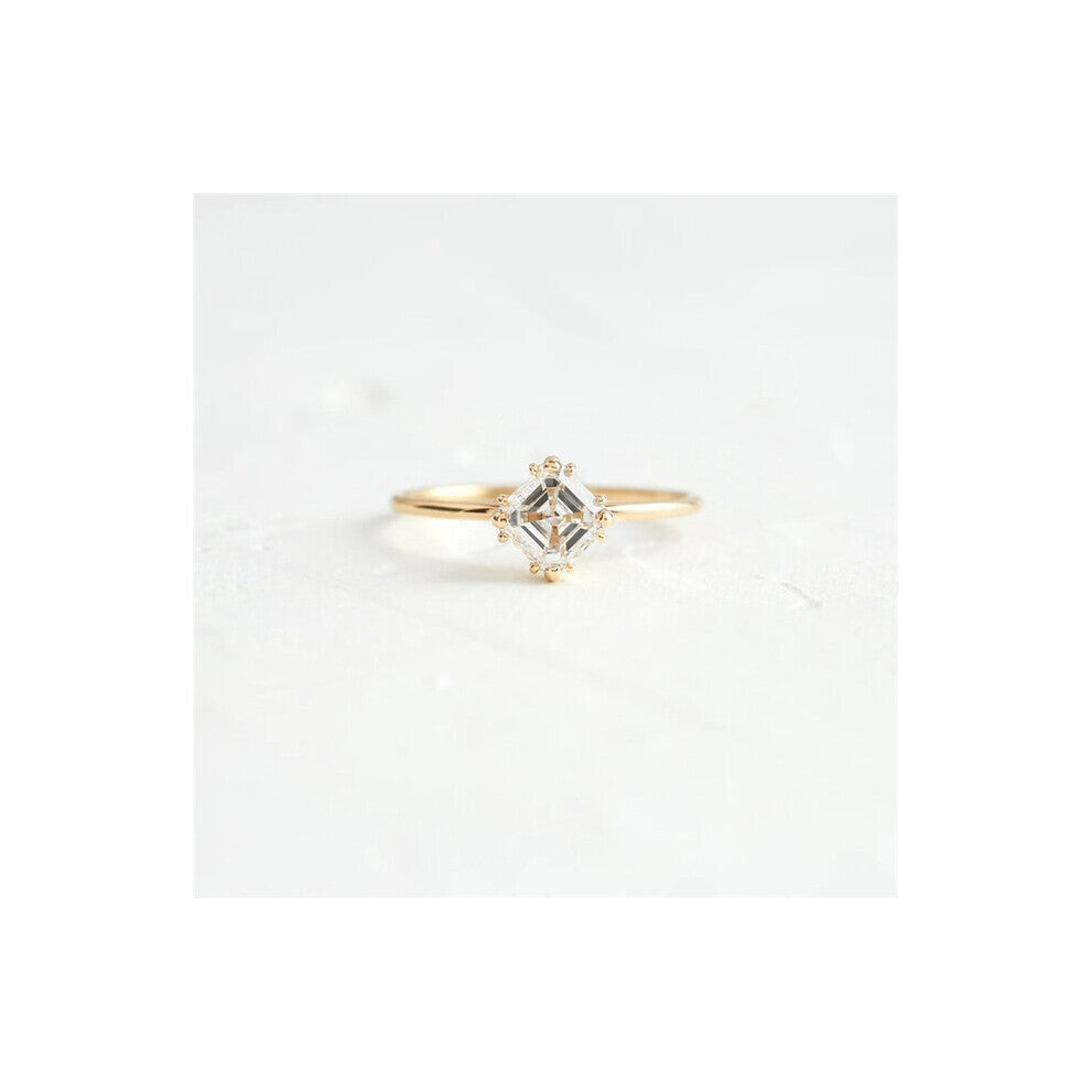 925 Sterling Silver Square Zircon Crystal Rings For Women Oval Round Rhinestone Wedding Engagement Slim Ring