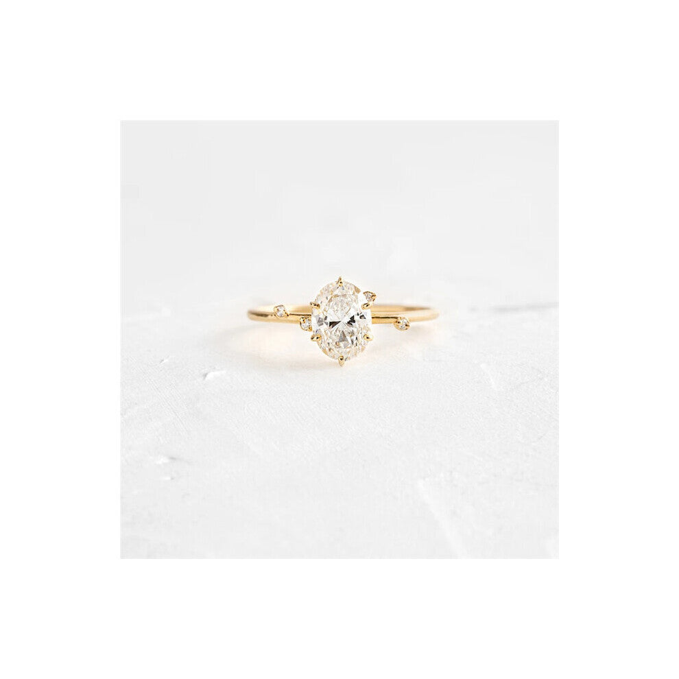 925 Sterling Silver Square Zircon Crystal Rings For Women Oval Round Rhinestone Wedding Engagement Slim Ring