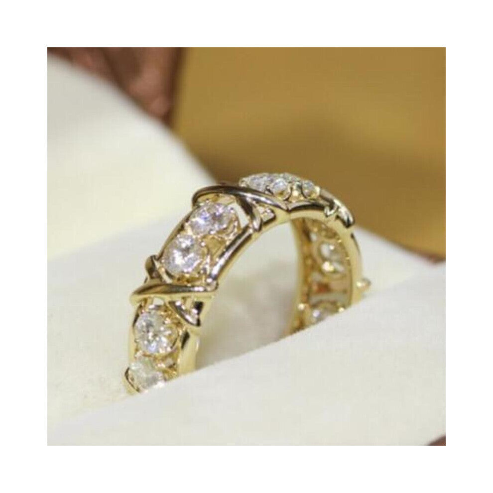 Cross 10K 4mm Lab Diamond Ring 925 sterling silver Engagement Wedding band Rings for Women men Party Jewelry