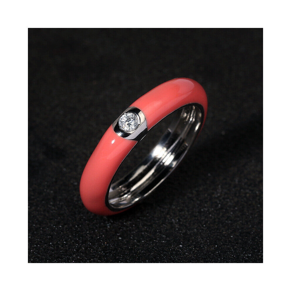 925 Silver Creative Retro Colorful Enamel Ring Female Minimalist Flower For Ladies Wedding Party Engagement Jewelry Gift