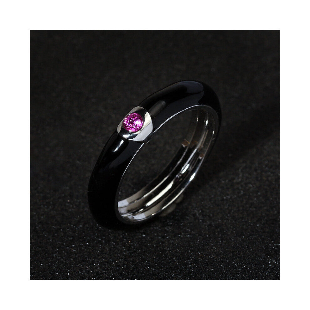 925 Silver Creative Retro Colorful Enamel Ring Female Minimalist Flower For Ladies Wedding Party Engagement Jewelry Gift