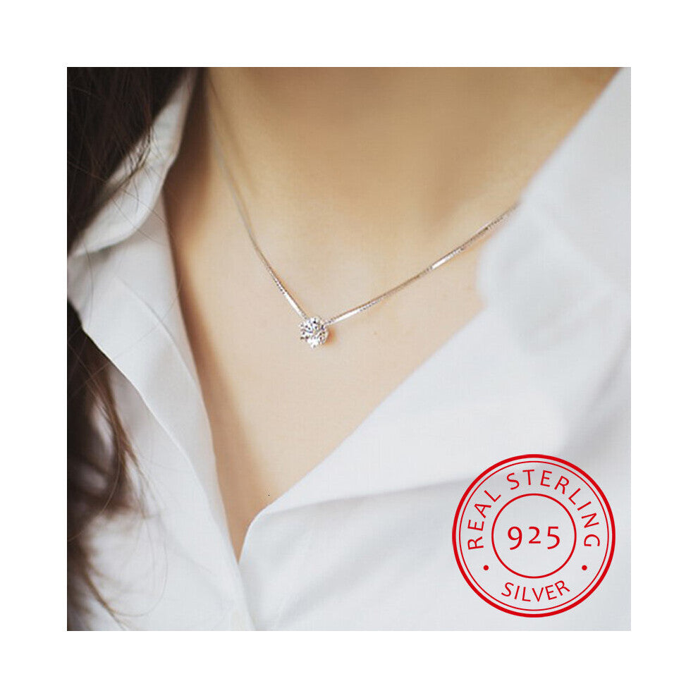 Drop 925 Sterling Silver Necklaces Crystal Zirconia Pendants&necklaces Jewelry Collar Colar De Plata