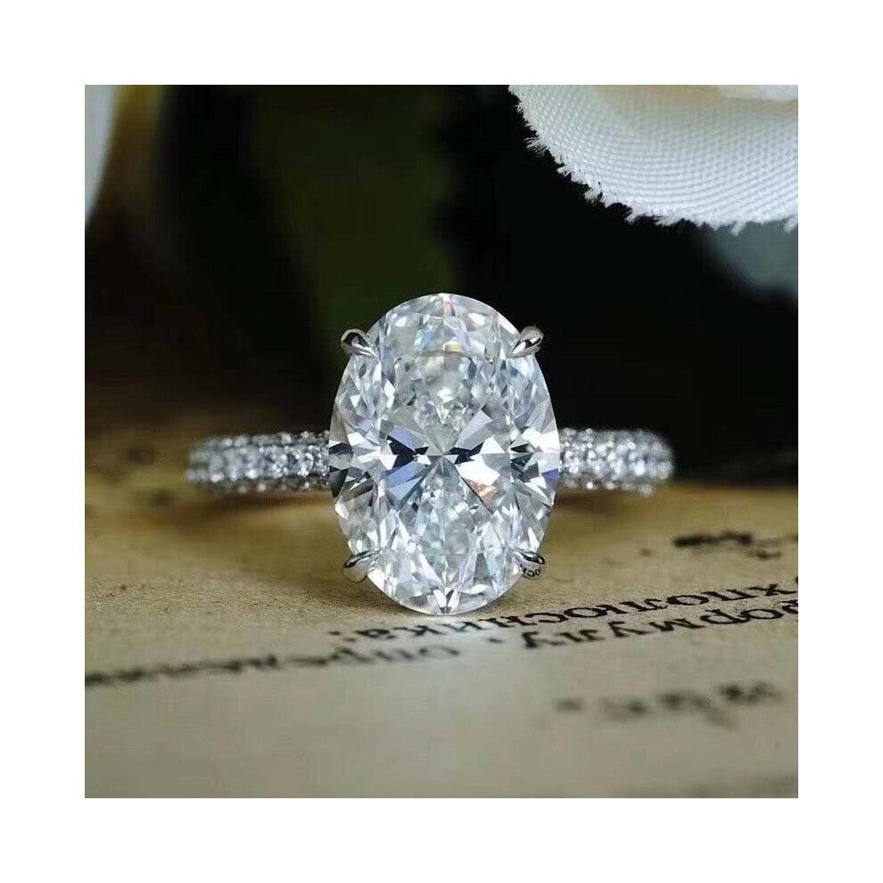 925 Sterling Silver Oval Finger Rings for Women Paraiba Tourmaline Ring Classic Engagement Wedding Statement Jewelry