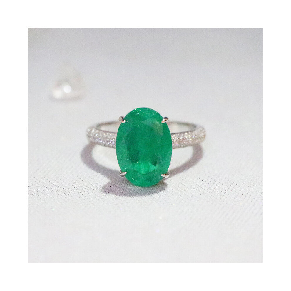 925 Sterling Silver Oval Finger Rings for Women Paraiba Tourmaline Ring Classic Engagement Wedding Statement Jewelry