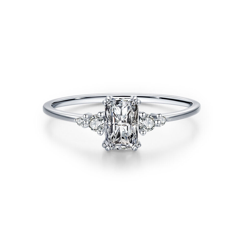 925 Sterling Silver Crown Bubble Pearl Rainbow Stackable Rings For Women Dazzling Clear CZ Wedding Engagement Jewelry