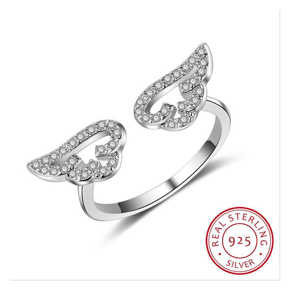 Angel Wings Ring 925 Sterling Silver Aaaaa Zirconia Engagement Wedding Band Rings For Women Party Jewelry Gift