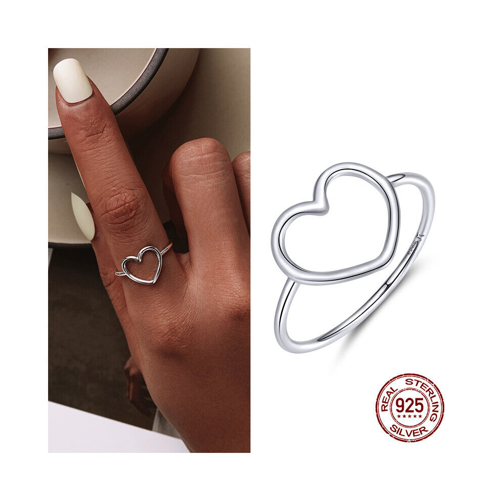 100% 925 Sterling Silver Heart Ring For Women Wedding Engagement Rings Finger Party Jewelry CQR641