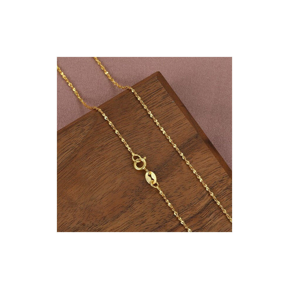 24k Yellow Plated Necklace for Woman 45cmnecklaces Chain Pendant Wedding Engagement Jewelry