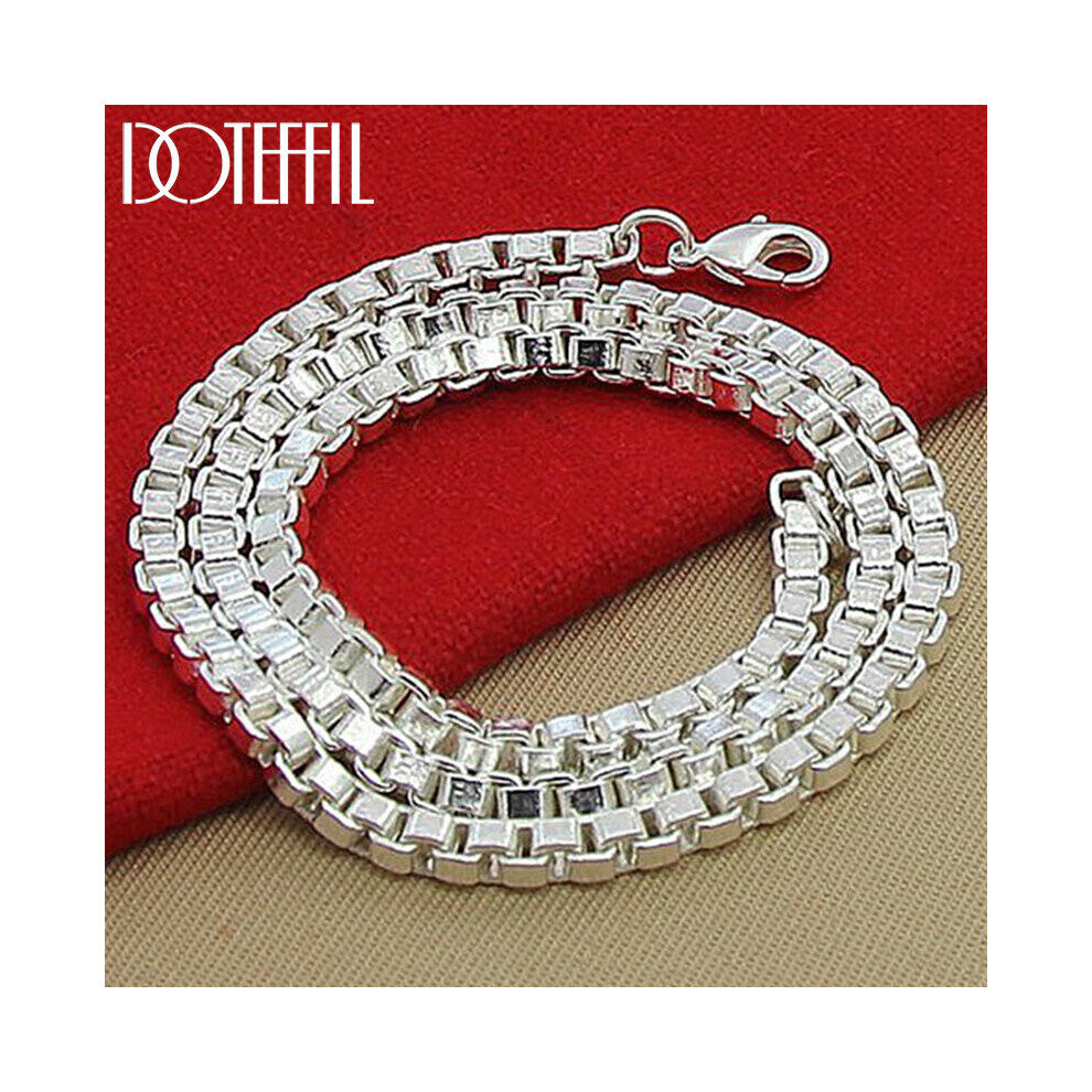 925 Sterling Silver 4mm 18 inches Box Chain Necklace For Men Women Wedding Engagement Jewelry