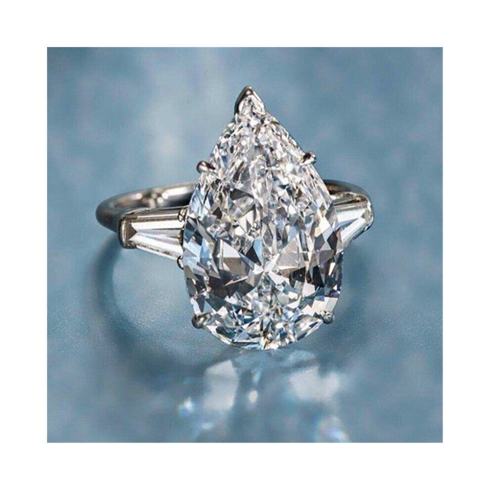 Water Drop 6ct Lab Diamond Ring 925 sterling silver Engagement Wedding band Rings for Women Bridal Fine Party Jewelry